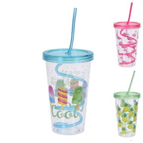 Pohár s viečkom a slamkou 0,45 l