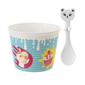 Pohár s lyžičkou 0,3 l 4 ks