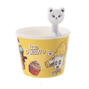 Pohár s lyžičkou 0,3 l 4 ks