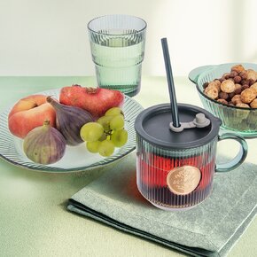 Hrnček s viečkom a slamkou VERDE 0,35 l