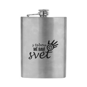 Vrecková fľaša S TEBOU MA BAVÍ SVET 0,24 l