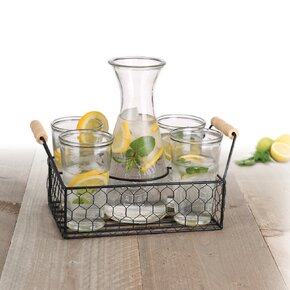 Karafa so 4 pohármi so stojanom