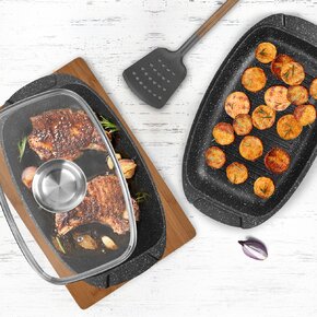 Pekáč GRANDE Aroma s poklopom obojstranný 39x22 cm