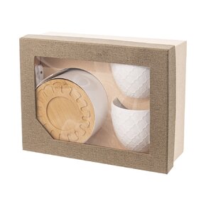 Hrnček s podšálkou a lyžičkou WHITELINE 0,25l 2 ks