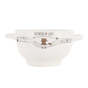 Miska NEKONEČNÁ LÁSKA mačka s uchami pr. 14 cm