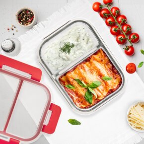 Zapekacia miska delená s vekom 23,5x18x7,5 cm