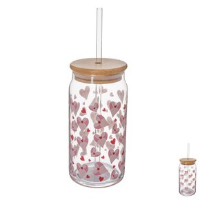 Pohár s viečkom a slamkou 0,5 l 1 ks