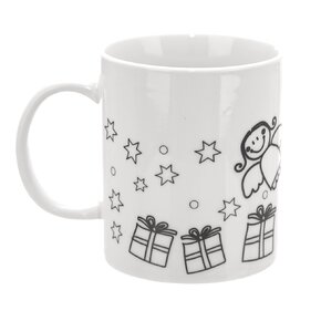 Hrnček s farbami a štetcom STROMČEK 0,38 l