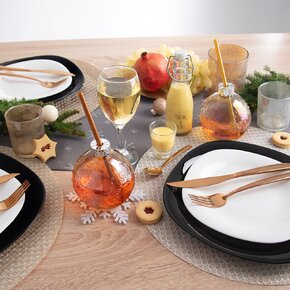 Jedálenská sada LUNA black and white 18 dielov