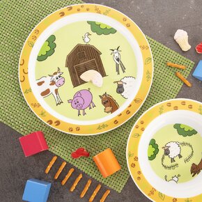 Plytký detský tanier farma pr. 21,5 cm