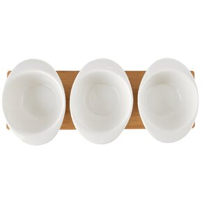 Servírov. misky s lyžičkou a táckou WHITELINE set