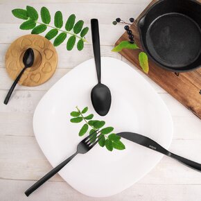 Jedálenské príbory BLACK Luxure 24 dielov