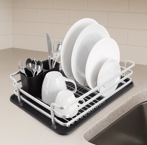 Odkvapkávač na riad Deluxe s podnosom