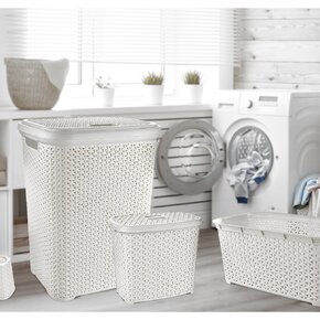 Bielizňový kôš s vekom RATAN 55 l  