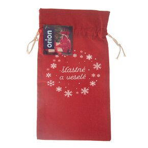 Zaťahovacie vrecko na víno Vianoce 31x14,5cm