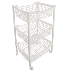 Regál s kolieskami 3 poschodia