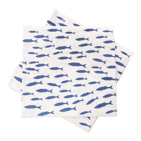 Servírovací obrúsky Modré rybičky SEA