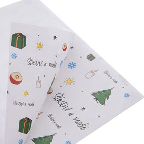 Vianočný baliaci papier Šťastné a veselé 200x70 cm