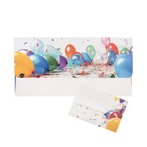 Papierová obálka balóniky s vloženou kartičkou