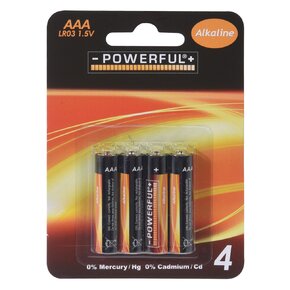 Alkalické batérie AAA 1,5 V 4 ks